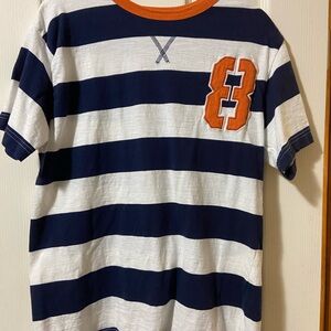 Crazy 8 Blue and White Short Sleeve Tee with Bold Stripes